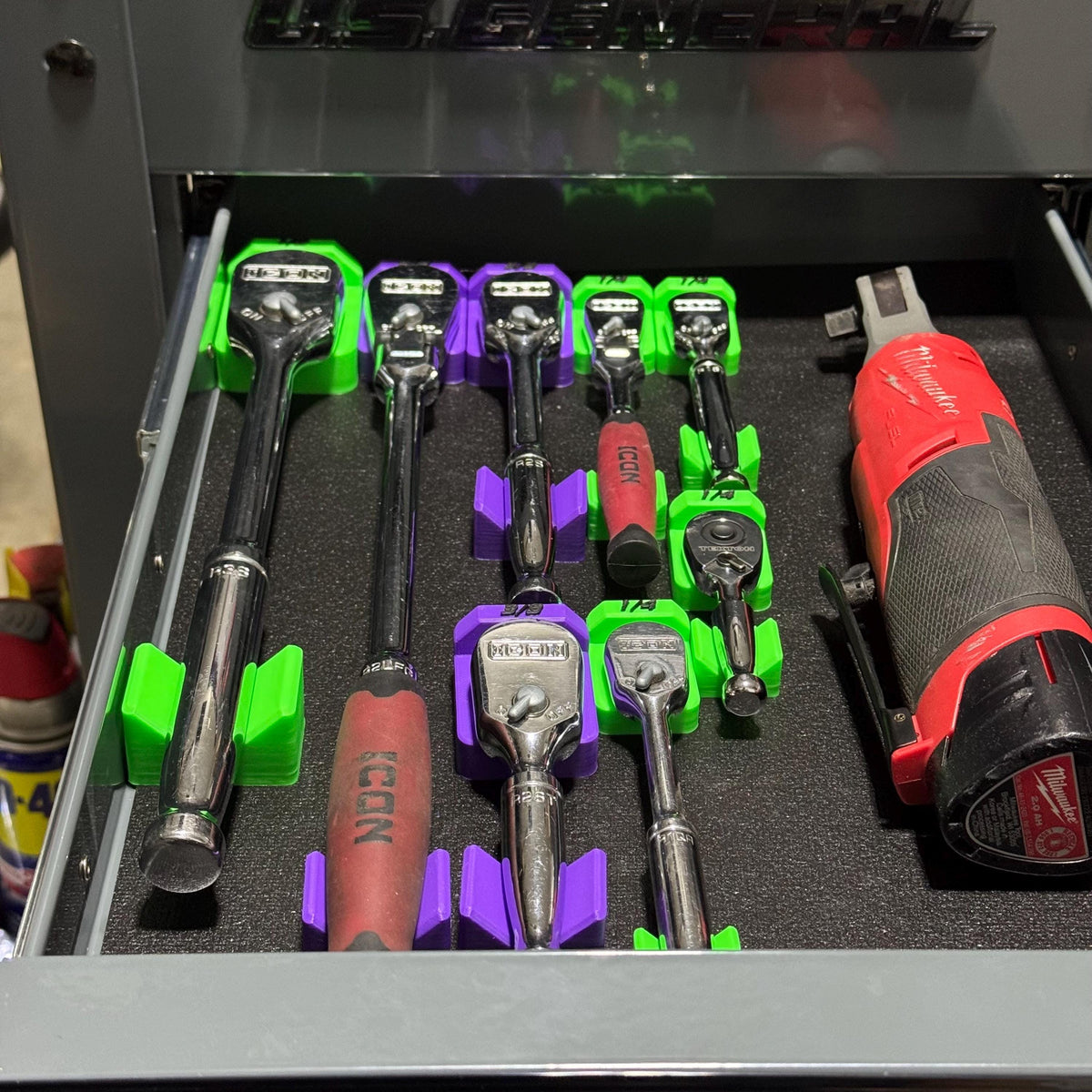 Ratchet Holder β Low Profile Lay-Flat Organizer for Toolboxes