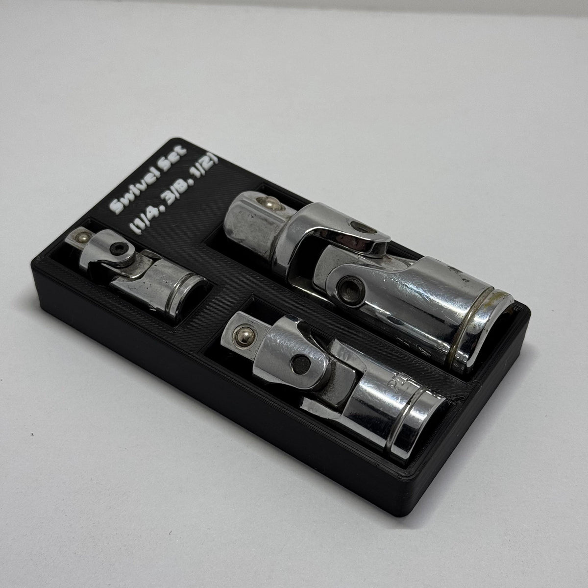Magnetic Swivel Socket Organizer | Universal Joint Holder | 1/4, 3/8 & 1/2 Drive Toolbox Storage