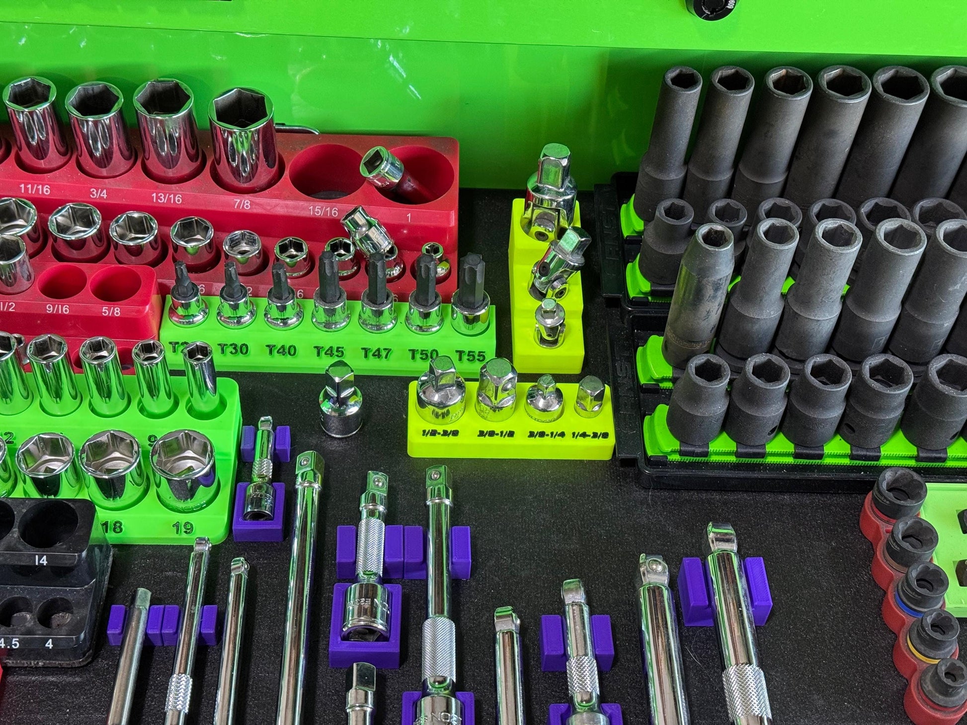 Magnetic Socket Adapter Holder – Adapter Set Organizer for Toolboxes