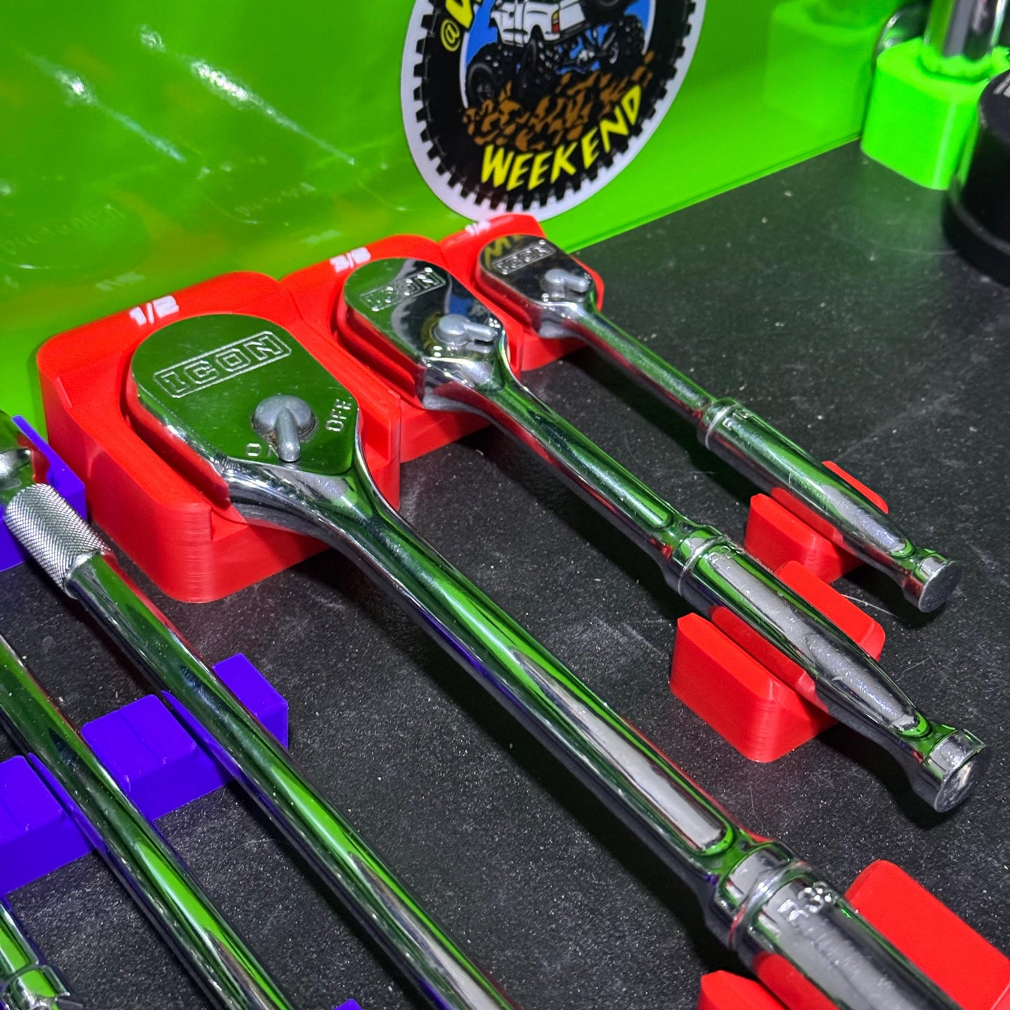 Magnetic Ratchet Holder – Slim Low-Profile Ratchet Organizer