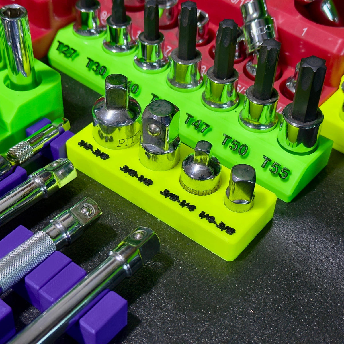 Magnetic Socket Adapter Holder – Adapter Set Organizer for Toolboxes
