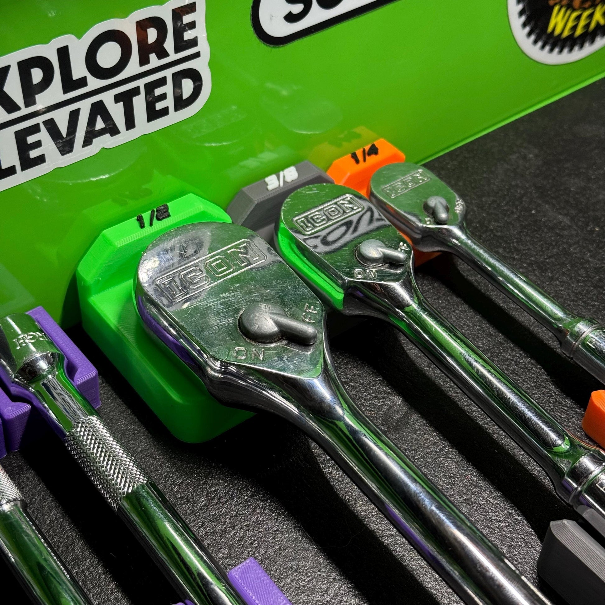 Ratchet Holder – Low Profile Lay-Flat Organizer for Toolboxes