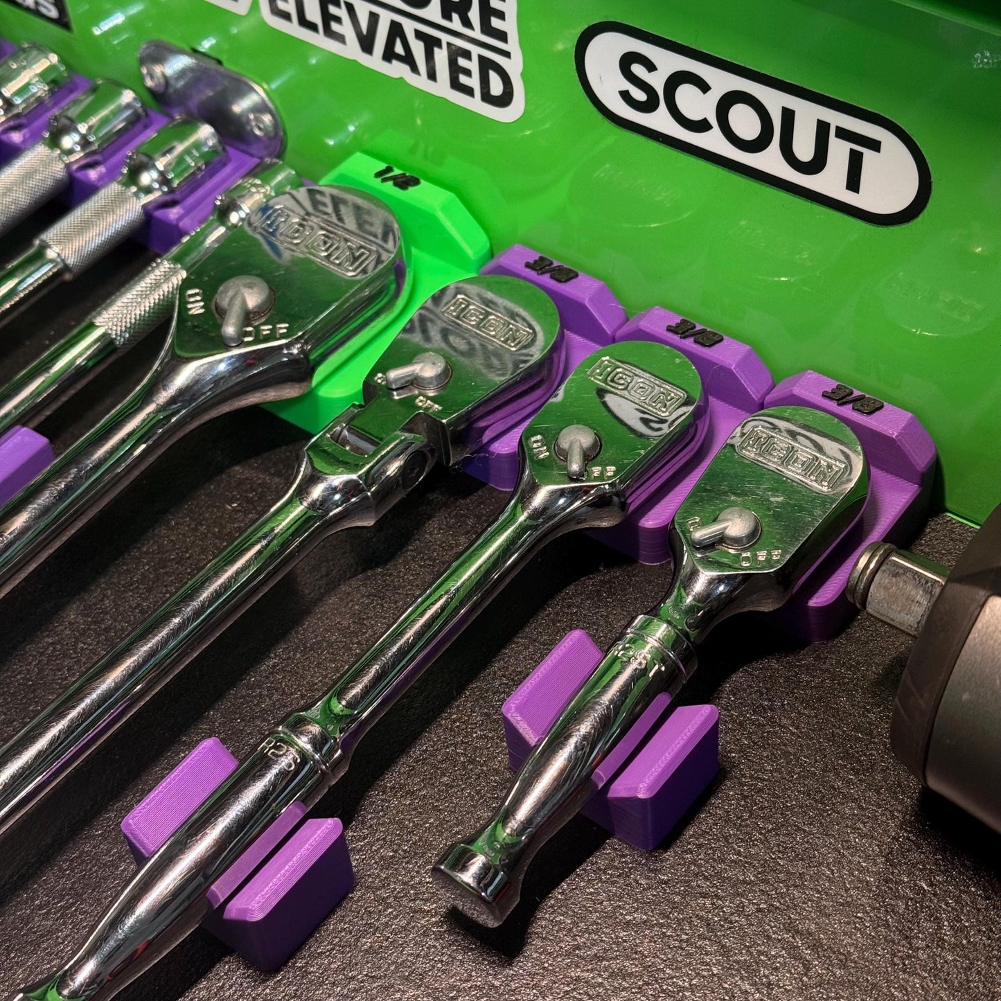 Ratchet Holder – Low Profile Lay-Flat Organizer for Toolboxes