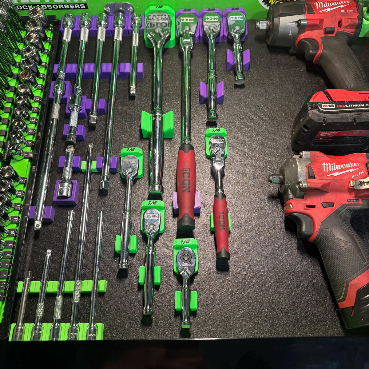 Ratchet Holder – Low Profile Lay-Flat Organizer for Toolboxes