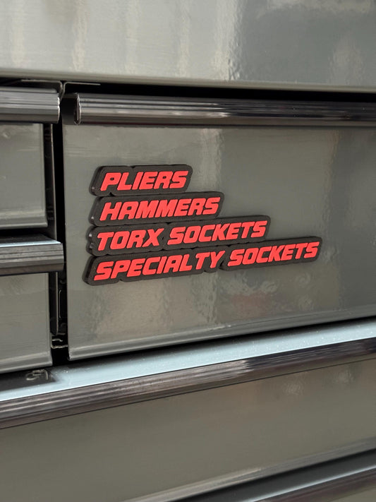 Magnetic Toolbox Labels – SMALL SIZE - Custom Tool Labels (10 Pack)