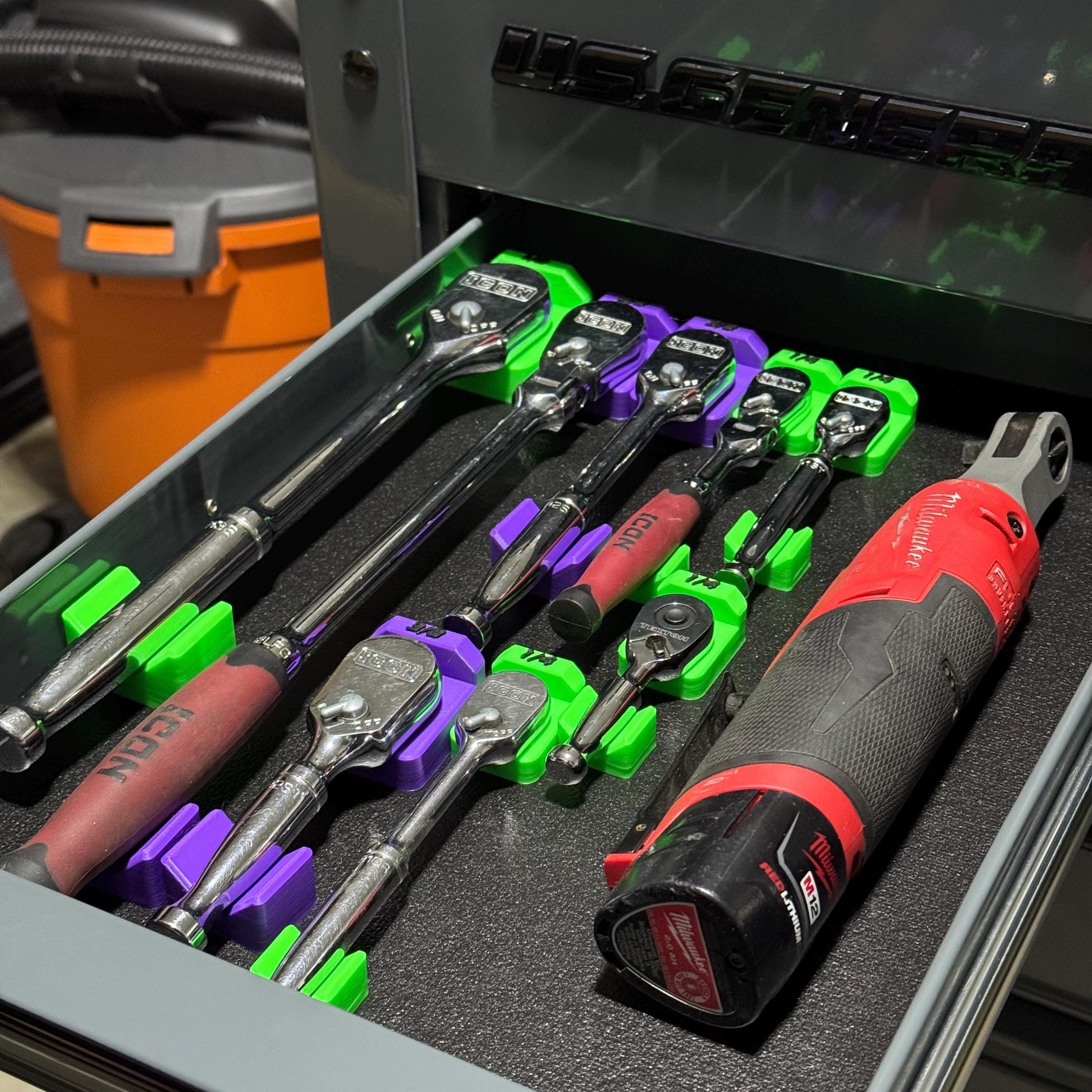 Ratchet Holder – Low Profile Lay-Flat Organizer for Toolboxes