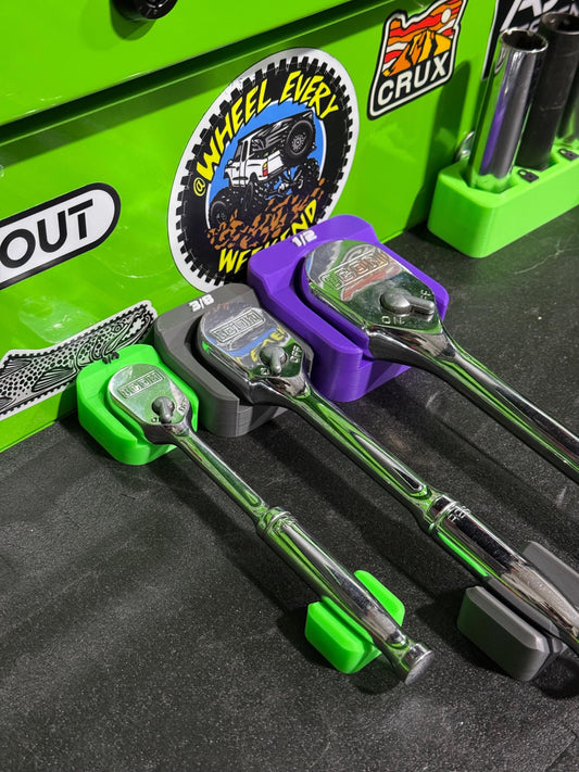 Magnetic Ratchet Holder | Slim Low Profile Ratchet Organizer | Toolbox Tool Organizer