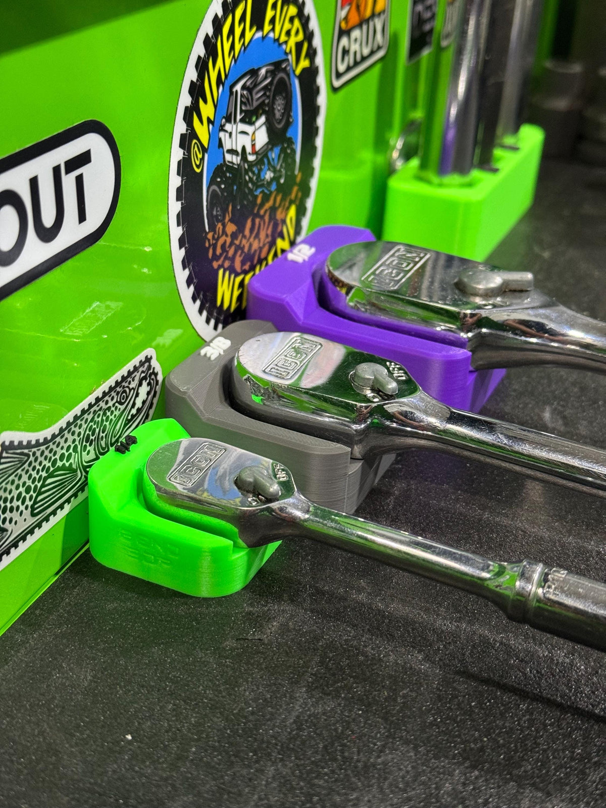 Magnetic Ratchet Holder | Slim Low Profile Ratchet Organizer | Toolbox Tool Organizer