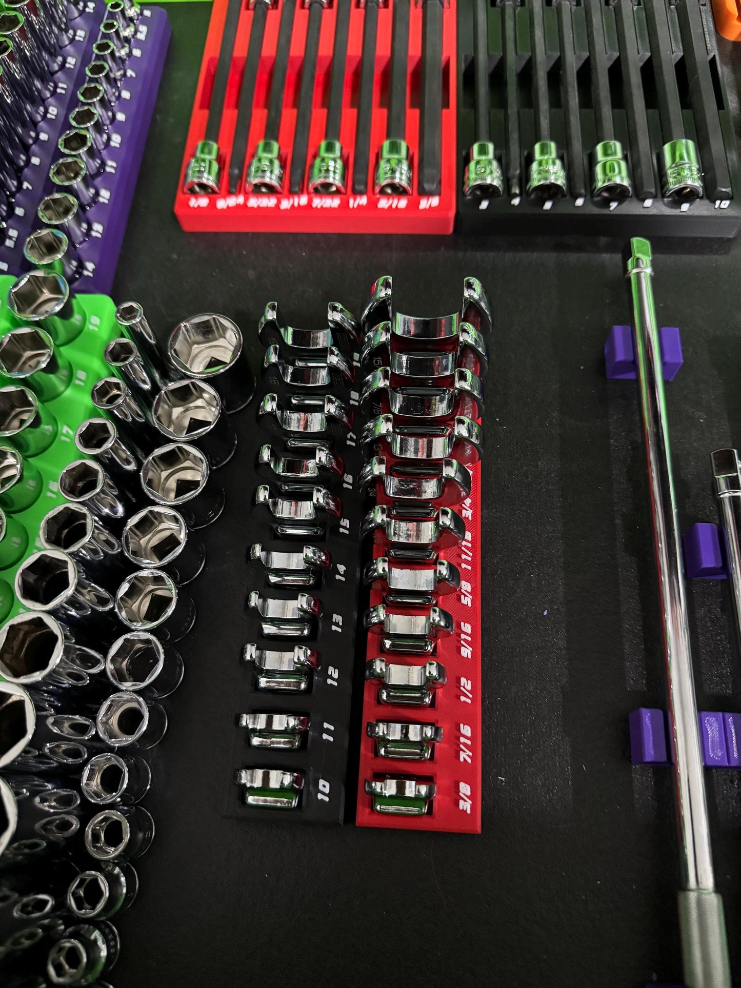 ICON Crowsfoot Organizer | Crowfoot Wrench Holder | SAE & Metric Magnetic Toolbox Organizer