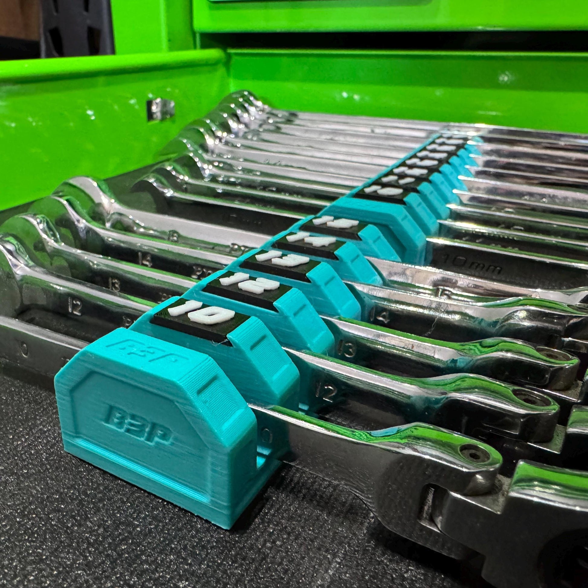 Modular Magnetic Wrench Holder | High Visibility Wrench Organizer | SAE & Metric Toolbox Drawer Storage