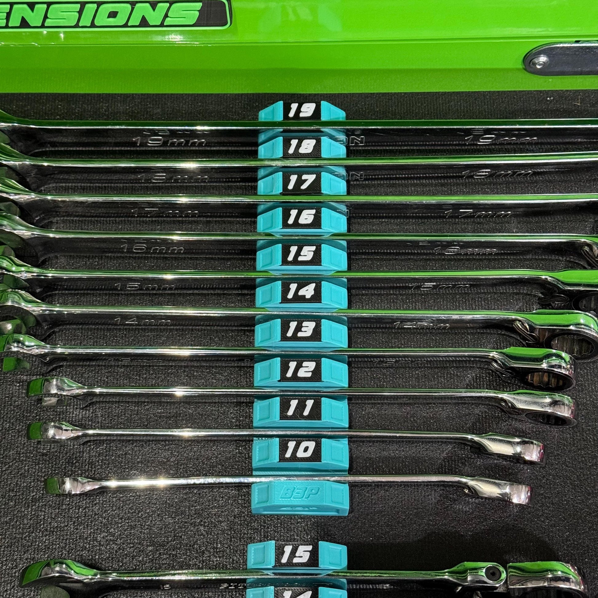 Modular Magnetic Wrench Holder | High Visibility Wrench Organizer | SAE & Metric Toolbox Drawer Storage