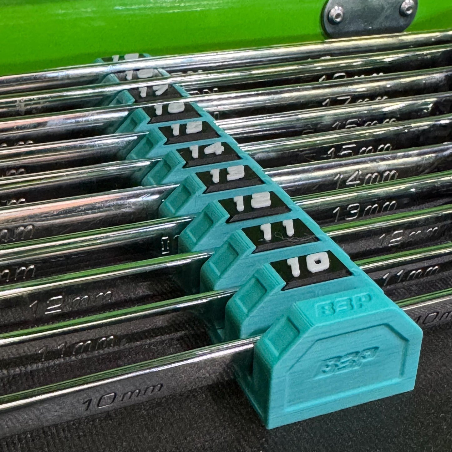 Modular Magnetic Wrench Holder | High Visibility Wrench Organizer | SAE & Metric Toolbox Drawer Storage