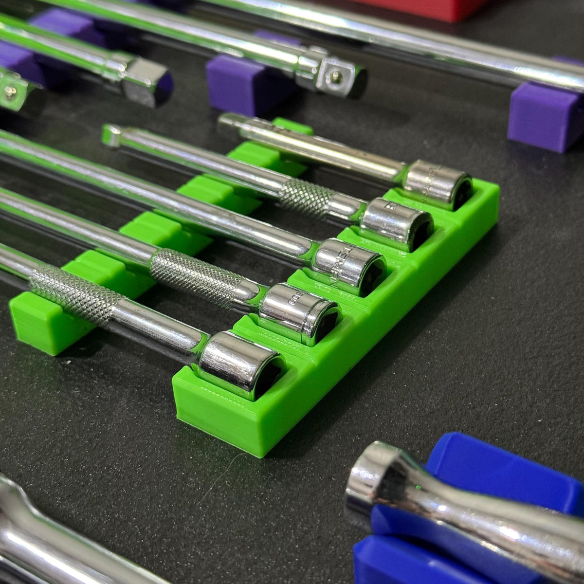 Magnetic Socket Extension Holder | Ratchet Extension Organizer | Modular Toolbox Tool Organizer