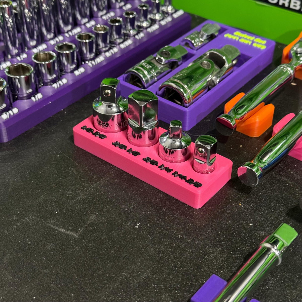 Magnetic Socket Adapter Holder – Adapter Set Organizer for Toolboxes