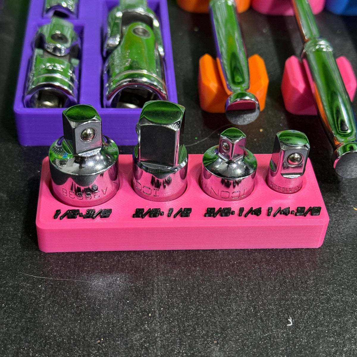 Magnetic Socket Adapter Holder – Adapter Set Organizer for Toolboxes