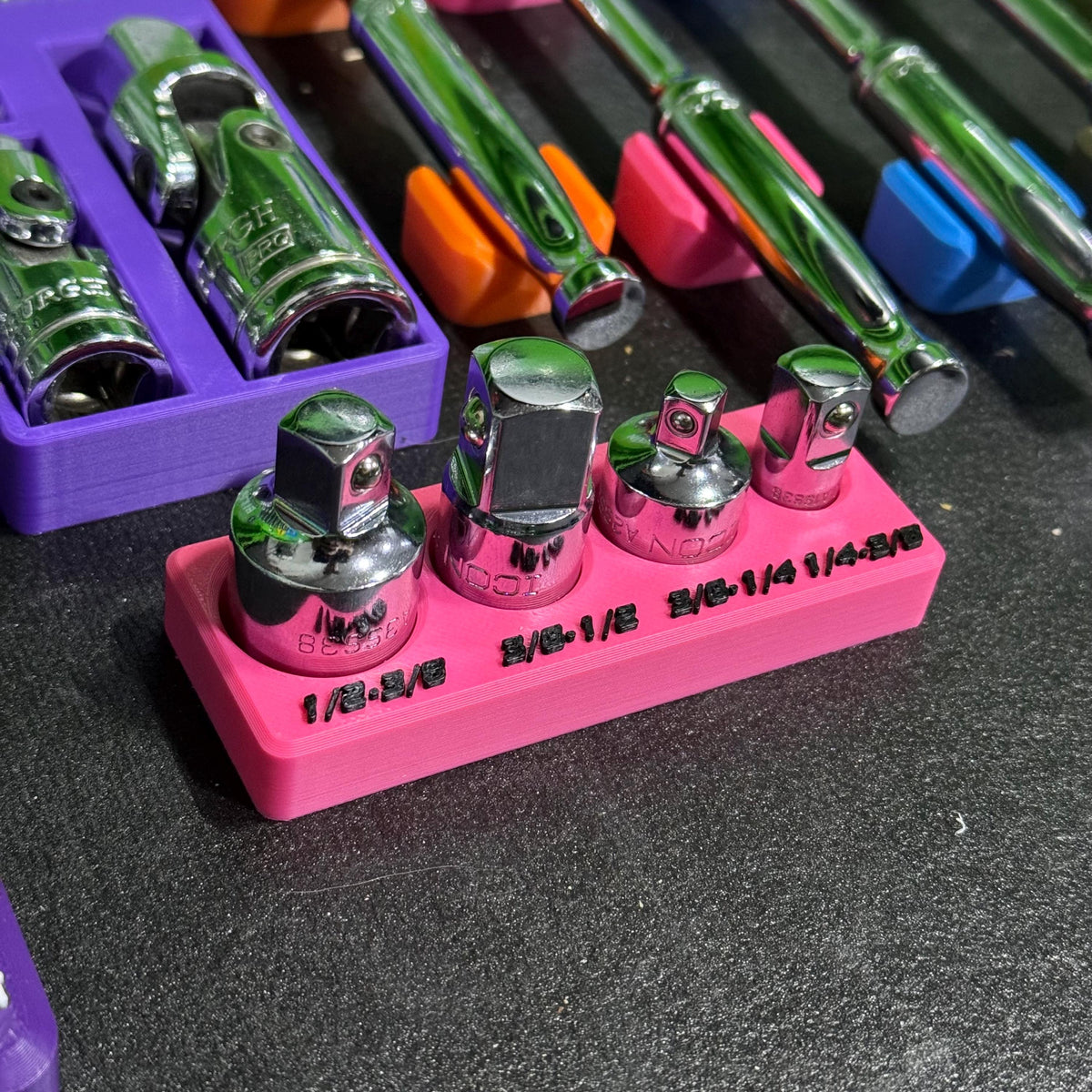 Magnetic Socket Adapter Holder – Adapter Set Organizer for Toolboxes