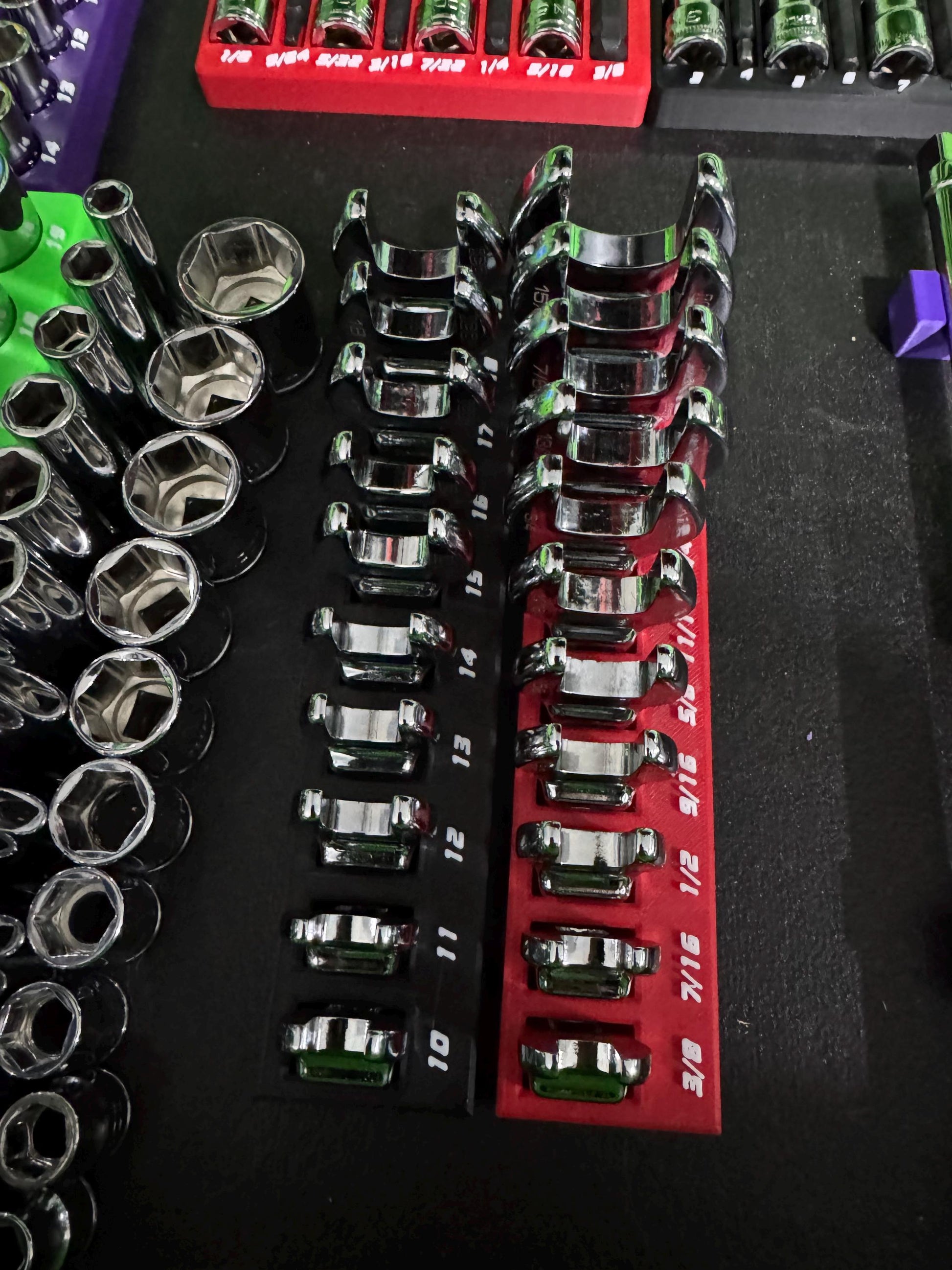 ICON Crowsfoot Organizer | Crowfoot Wrench Holder | SAE & Metric Magnetic Toolbox Organizer