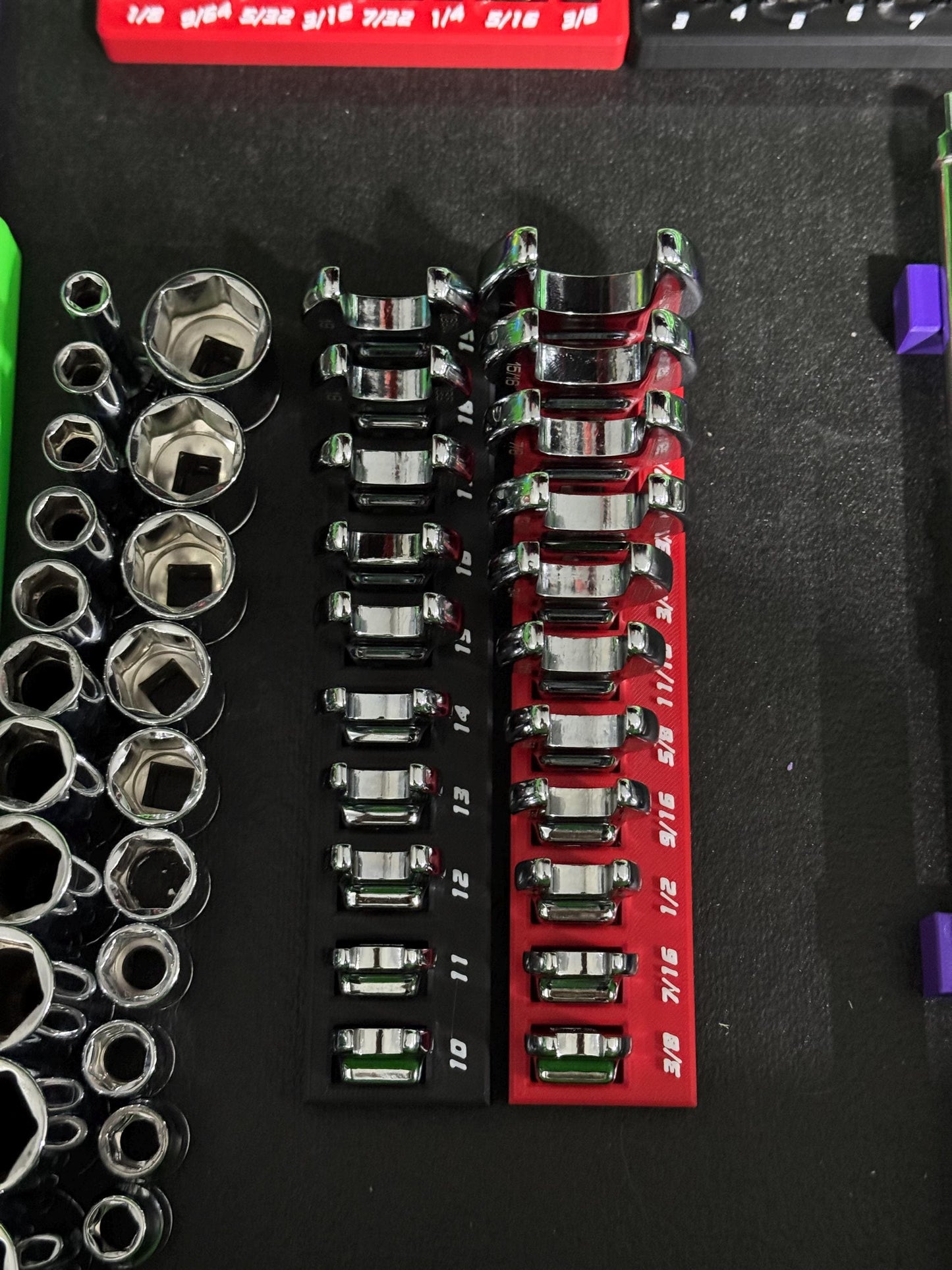 ICON Crowsfoot Organizer | Crowfoot Wrench Holder | SAE & Metric Magnetic Toolbox Organizer