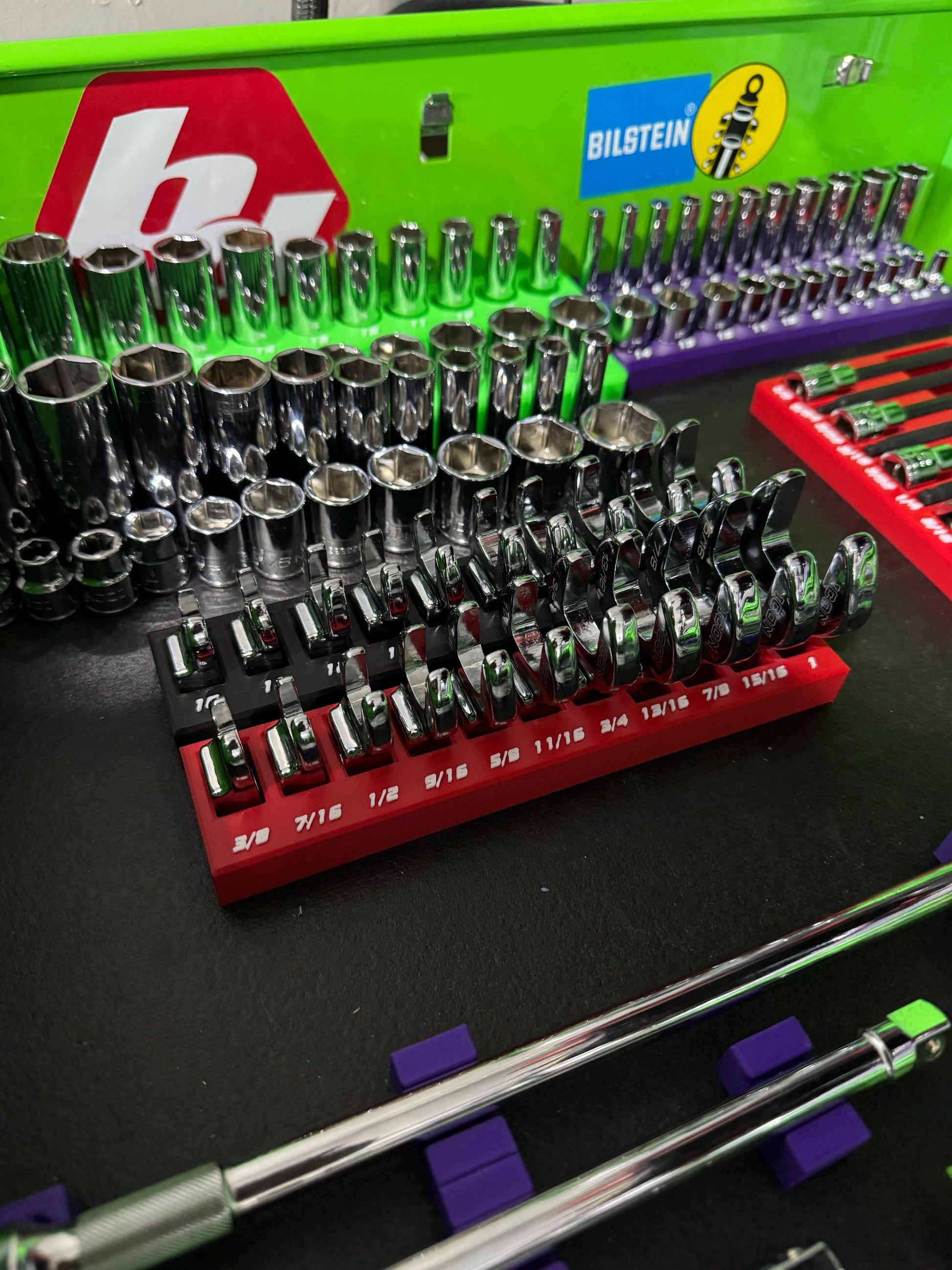 ICON Crowsfoot Organizer | Crowfoot Wrench Holder | SAE & Metric Magnetic Toolbox Organizer