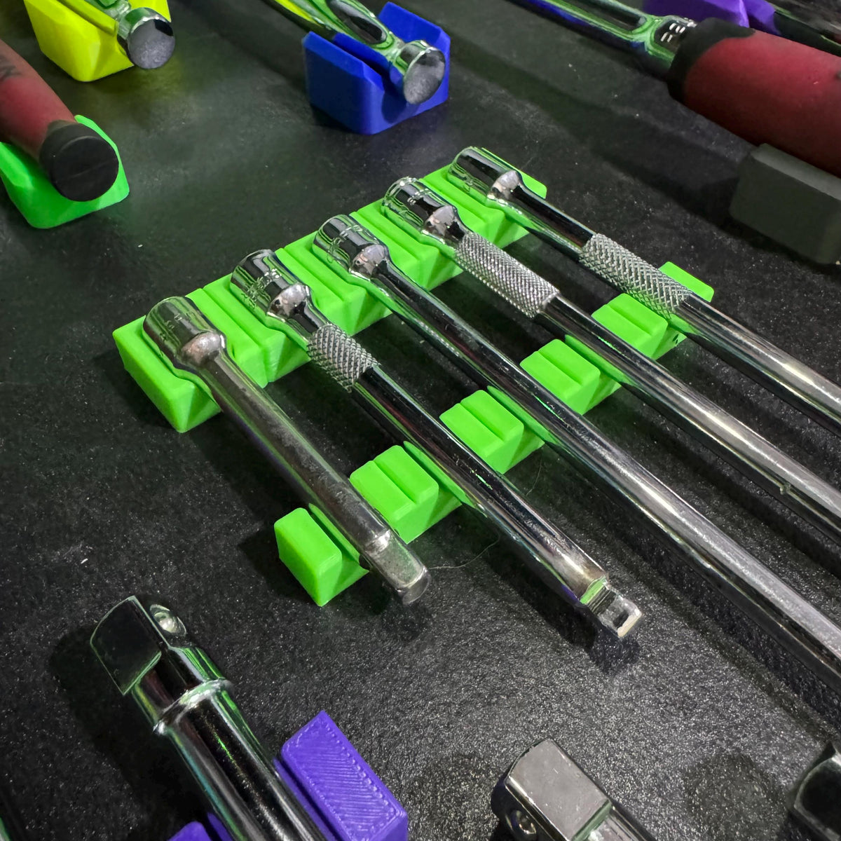 Magnetic Socket Extension Holder | Ratchet Extension Organizer | Modular Toolbox Tool Organizer