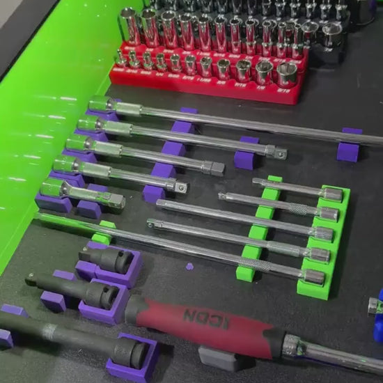 Magnetic Socket Extension Holder | Ratchet Extension Organizer | Modular Toolbox Tool Organizer