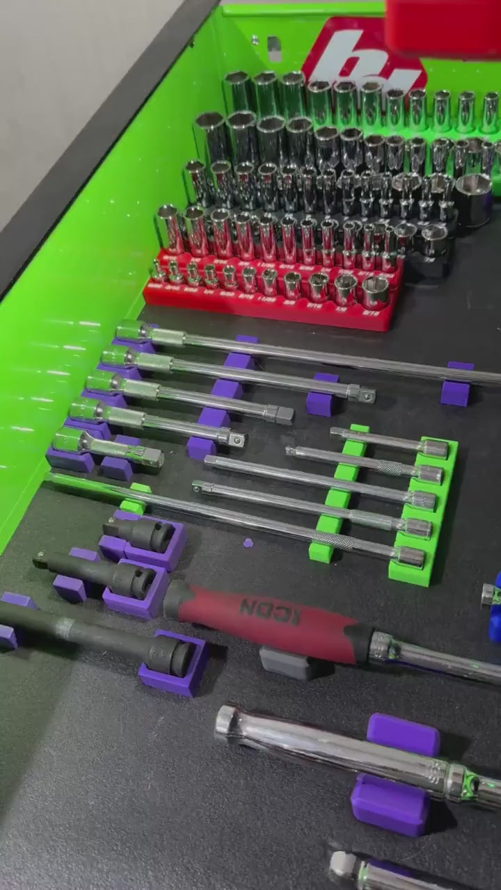 Magnetic Socket Extension Holder | Ratchet Extension Organizer | Modular Toolbox Tool Organizer