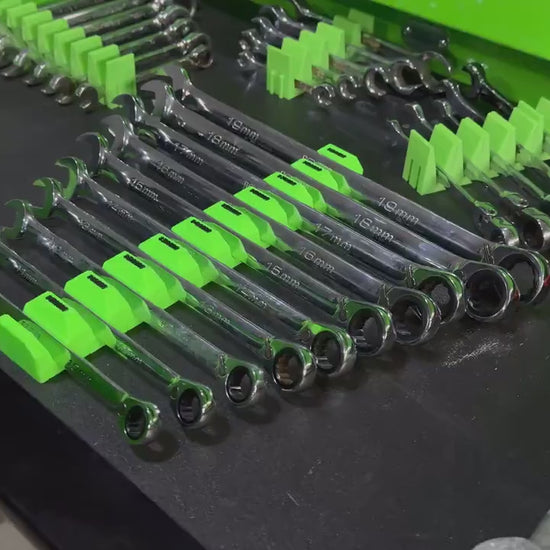 Labeled Wrench Holder – Modular Magnetic Wrench Organizer for Toolboxes