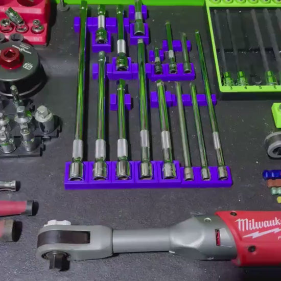 Magnetic Socket Extension Holders – Modular Extension Organizer for Toolboxes