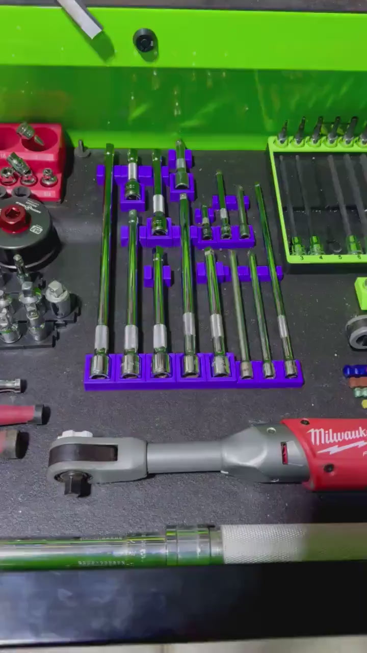 Magnetic Socket Extension Holders – Modular Extension Organizer for Toolboxes