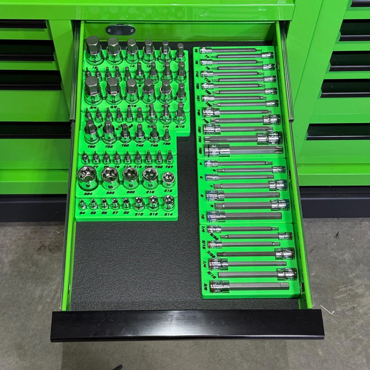 Quinn complete seven-piece organizer set in green